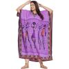 imagePlus Size Women Kaftan Dress Kimono Sleeve Casual Maxi Dresses Beach Cover Up for LadiesPurple Tribal