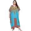imagePlus Size Women Kaftan Dress Kimono Sleeve Casual Maxi Dresses Beach Cover Up for LadiesTurquoise Geometric