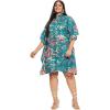 imageWomen Short Kaftan Plus Size Dress Comfortable Cotton Kimono Dresses for Casual WearTurquoise