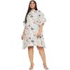 imageWomen Short Kaftan Plus Size Dress Comfortable Cotton Kimono Dresses for Casual WearWhite