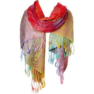 imageFashion Womens Silk Scarf Luxury Satin Shawl WrapsRed