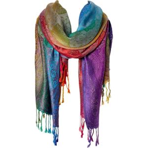 imageFashion Womens Silk Scarf Luxury Satin Shawl WrapsWatercolor