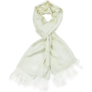 imageGoood Times Fashion Womens Silk Scarf Luxury Satin Shawl WrapsSolid Ivory Scarf