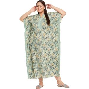 imageWomen Plus Size Kaftan Dress Evening Kimono Cover Up Maxi Dresses for Party WearMoss Green