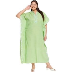 imageWomen Plus Size Kaftan Dress Evening Kimono Cover Up Maxi Dresses for Party WearNeon Green