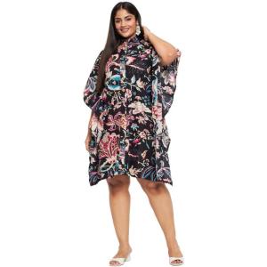 imageWomen Short Kaftan Plus Size Dress Comfortable Cotton Kimono Dresses for Casual WearBlack