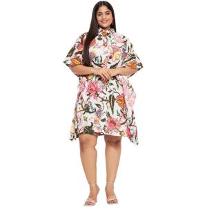 imageWomen Short Kaftan Plus Size Dress Comfortable Cotton Kimono Dresses for Casual WearMulti
