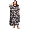 imageCaftans for Women Plus Size Long Satin Pocket Kaftan Dress Beach Swimsuit Cover Up Maxi House DressesBlack  White