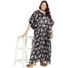 imageCaftans for Women Plus Size Long Satin Pocket Kaftan Dress Beach Swimsuit Cover Up Maxi House DressesBlack  White