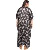 imageCaftans for Women Plus Size Long Satin Pocket Kaftan Dress Beach Swimsuit Cover Up Maxi House DressesBlack  White