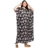 imageCaftans for Women Plus Size Long Satin Pocket Kaftan Dress Beach Swimsuit Cover Up Maxi House DressesBlack  White