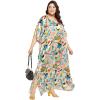 imageCaftans for Women Plus Size Long Satin Pocket Kaftan Dress Beach Swimsuit Cover Up Maxi House DressesMulticolor