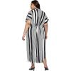 imageKaftan Plus Size Women Dress Button Down Kimono Side Slit Maxi Dresses Two Side Pocket Caftan for Evening WearBlack  White