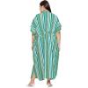 imageKaftan Plus Size Women Dress Button Down Kimono Side Slit Maxi Dresses Two Side Pocket Caftan for Evening WearGreen  White