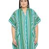 imageKaftan Plus Size Women Dress Button Down Kimono Side Slit Maxi Dresses Two Side Pocket Caftan for Evening WearGreen  White