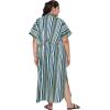 imageKaftan Plus Size Women Dress Button Down Kimono Side Slit Maxi Dresses Two Side Pocket Caftan for Evening WearTeal  White