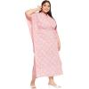 imagePlus Size Kaftan Women Dress Stylish Cotton Kimono Maxi Dresses for Evening WearPink