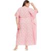 imagePlus Size Kaftan Women Dress Stylish Cotton Kimono Maxi Dresses for Evening WearPink