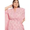 imagePlus Size Kaftan Women Dress Stylish Cotton Kimono Maxi Dresses for Evening WearPink