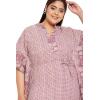 imagePlus Size Kaftan Women Dress Stylish Cotton Kimono Maxi Dresses for Evening WearRust Floral