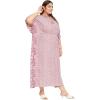 imagePlus Size Kaftan Women Dress Stylish Cotton Kimono Maxi Dresses for Evening WearRust Floral