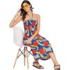 imagePolyester Summer Dress Floral Off Shoulder Evening Party Tube Dress for WomenRoyal Blue Floral