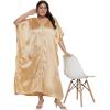 imageWomen Embroidery Kaftan Dress Satin Silk Plus Size Soft Embroidered African Caftan Maxi Dresses for LadiesApricot Gelato