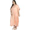 imageWomen Embroidery Kaftan Dress Satin Silk Plus Size Soft Embroidered African Caftan Maxi Dresses for LadiesApricot Tan