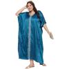 imageWomen Embroidery Kaftan Dress Satin Silk Plus Size Soft Embroidered African Caftan Maxi Dresses for LadiesCorsair Blue