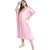 imageWomen Embroidery Kaftan Dress Satin Silk Plus Size Soft Embroidered African Caftan Maxi Dresses for LadiesCrystal Rose