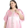 imageWomen Embroidery Kaftan Dress Satin Silk Plus Size Soft Embroidered African Caftan Maxi Dresses for LadiesCrystal Rose
