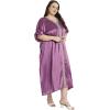 imageWomen Embroidery Kaftan Dress Satin Silk Plus Size Soft Embroidered African Caftan Maxi Dresses for LadiesCyclamen