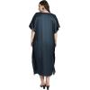 imageWomen Embroidery Kaftan Dress Satin Silk Plus Size Soft Embroidered African Caftan Maxi Dresses for LadiesDarkest Spruce