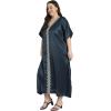 imageWomen Embroidery Kaftan Dress Satin Silk Plus Size Soft Embroidered African Caftan Maxi Dresses for LadiesDarkest Spruce