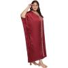 imageWomen Embroidery Kaftan Dress Satin Silk Plus Size Soft Embroidered African Caftan Maxi Dresses for LadiesJester Red