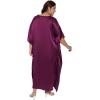 imageWomen Embroidery Kaftan Dress Satin Silk Plus Size Soft Embroidered African Caftan Maxi Dresses for LadiesPurple Passion