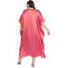 imageWomen Embroidery Kaftan Dress Satin Silk Plus Size Soft Embroidered African Caftan Maxi Dresses for LadiesSugar Coral