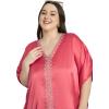 imageWomen Embroidery Kaftan Dress Satin Silk Plus Size Soft Embroidered African Caftan Maxi Dresses for LadiesSugar Coral