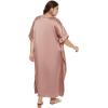 imageWomen Embroidery Kaftan Dress Satin Silk Plus Size Soft Embroidered African Caftan Maxi Dresses for LadiesWithered Rose