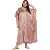 imageWomen Embroidery Kaftan Dress Satin Silk Plus Size Soft Embroidered African Caftan Maxi Dresses for LadiesWithered Rose