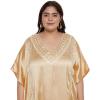 imageWomen Long Kaftan Plus Size Satin Soft Embroidery Swimsuit Cover Up Embroidered Work Caftan Gown Dress for LadiesApricot Gelato