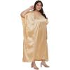 imageWomen Long Kaftan Plus Size Satin Soft Embroidery Swimsuit Cover Up Embroidered Work Caftan Gown Dress for LadiesApricot Gelato