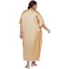 imageWomen Long Kaftan Plus Size Satin Soft Embroidery Swimsuit Cover Up Embroidered Work Caftan Gown Dress for LadiesApricot Gelato