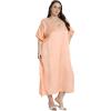 imageWomen Long Kaftan Plus Size Satin Soft Embroidery Swimsuit Cover Up Embroidered Work Caftan Gown Dress for LadiesApricot Tan