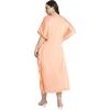 imageWomen Long Kaftan Plus Size Satin Soft Embroidery Swimsuit Cover Up Embroidered Work Caftan Gown Dress for LadiesApricot Tan
