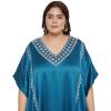 imageWomen Long Kaftan Plus Size Satin Soft Embroidery Swimsuit Cover Up Embroidered Work Caftan Gown Dress for LadiesCorsair Blue
