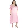 imageWomen Long Kaftan Plus Size Satin Soft Embroidery Swimsuit Cover Up Embroidered Work Caftan Gown Dress for LadiesCrystal Rose