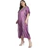 imageWomen Long Kaftan Plus Size Satin Soft Embroidery Swimsuit Cover Up Embroidered Work Caftan Gown Dress for LadiesCyclamen