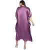 imageWomen Long Kaftan Plus Size Satin Soft Embroidery Swimsuit Cover Up Embroidered Work Caftan Gown Dress for LadiesCyclamen