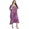imageWomen Long Kaftan Plus Size Satin Soft Embroidery Swimsuit Cover Up Embroidered Work Caftan Gown Dress for LadiesCyclamen